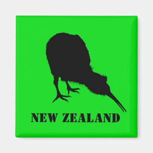 Aimant Nouvelle-Zélande & Kiwi Bird Sillhouette / Aotearo