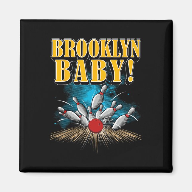 Aimant Novelty Ten Pin Brooklyn Baby Funny Bowler Et Bow (Devant)