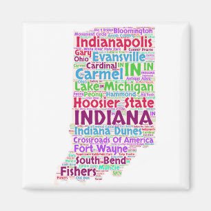 Aimant Nuage de mot de l'Indiana