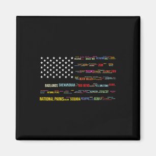 Aimant Nuage de mots de liste de parcs nationaux Usa Drap