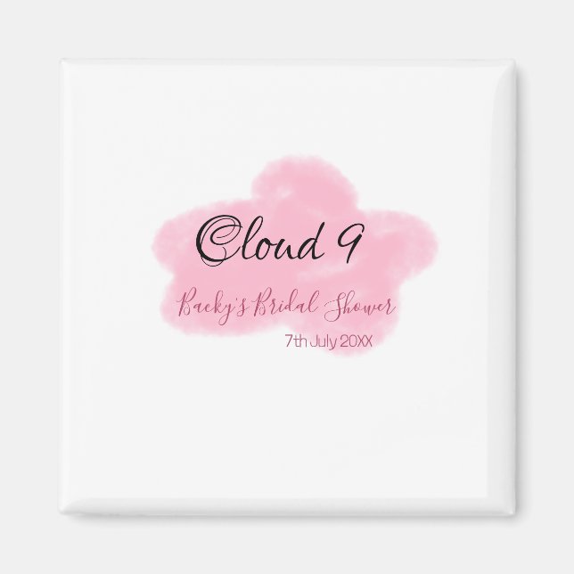 Aimant Nuage neuf rouge pastel shower de mariage nommédat (Devant)