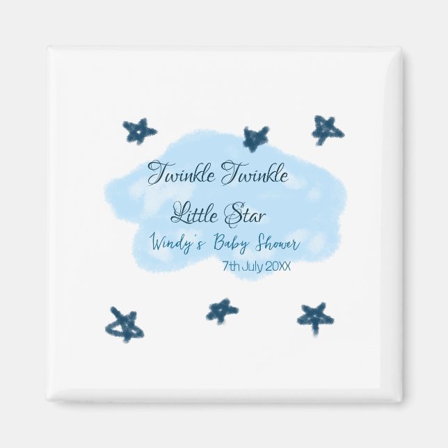 Aimant Nuages bleus scintillant Twinkle Little Star bébé  (Devant)