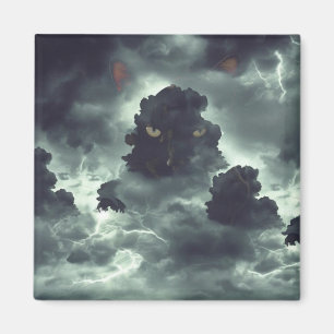 Aimant Nuages de chat noir