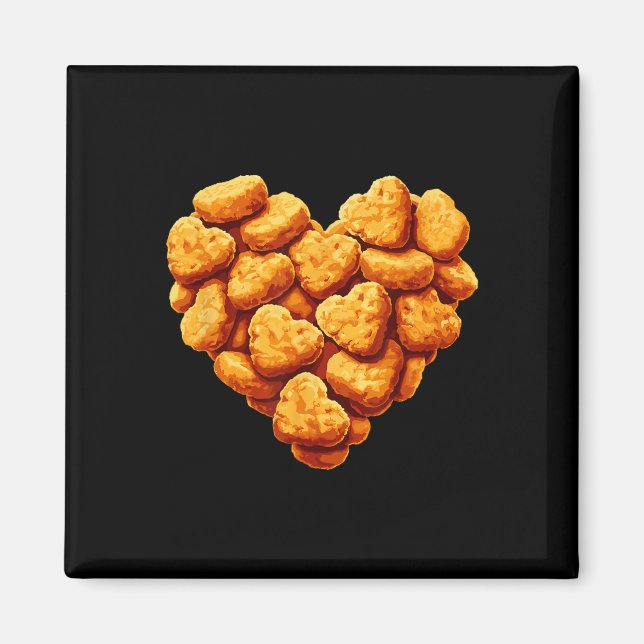 Aimant Nuggets de poulet sont mon cœur de la Saint-Valent (Devant)