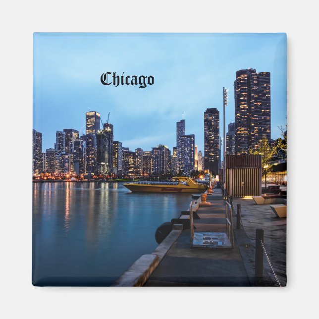 Aimant Nuit À Navy Pier (Devant)