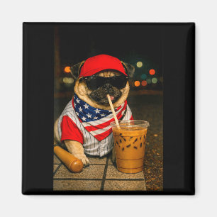 Aimant Nuit café au lait pug chien garçon fille drôle