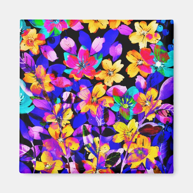 Aimant Nuit d'été Fleurs de Jardin en fleurs (Devant)