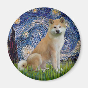 Aimant Nuit étoilée - Akita Inu
