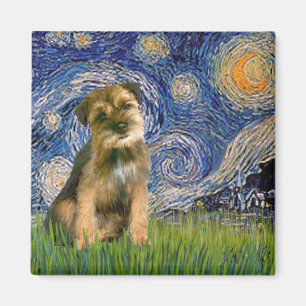 Aimant Nuit étoilée - Border Terrier #1