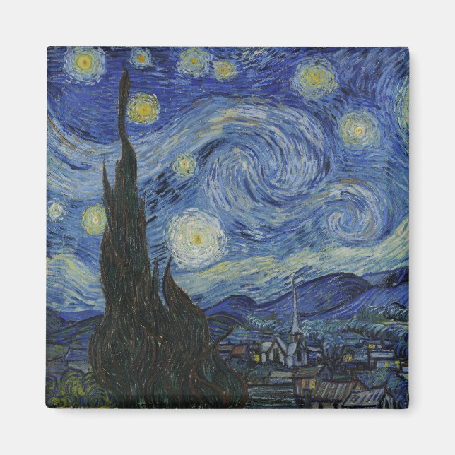 Aimant Nuit étoilée, peinture à l'huile, Vincent Van Gogh (Devant)
