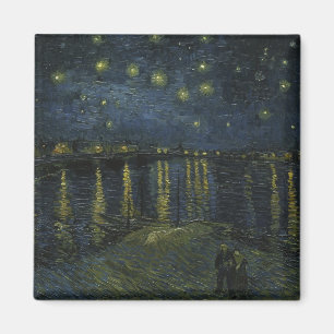 Aimant Nuit étoilée sur le Rhône, peinture à l'huile Van 