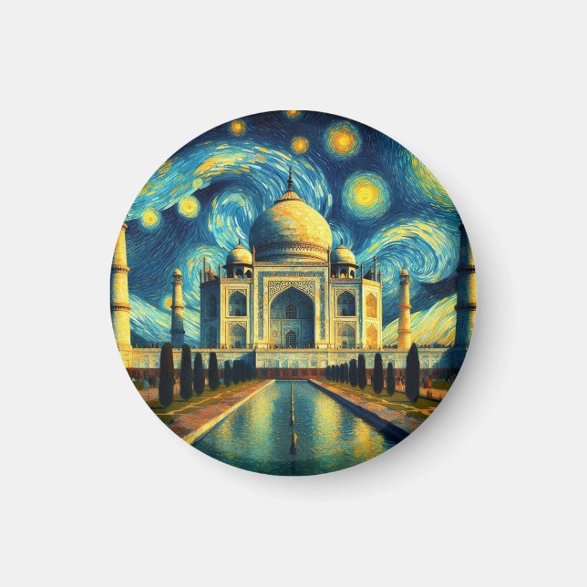 Aimant Nuit étoilée Taj Mahal India (Devant)