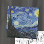 Aimant Nuit étoilée | Vincent Van Gogh<br><div class="desc">Starry Night (1889) de l'artiste néerlandais Vincent Van Gogh. L'oeuvre originale est une huile sur toile représentant un ciel nocturne post-impressionniste énergique dans des tons moody bleu et jaune. Utilisez les outils de conception pour ajouter du texte personnalisé ou personnaliser l'image.</div>