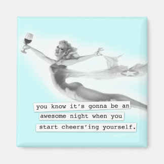 Aimant Nuit fantastique quand vous encouragez Retro PinUp