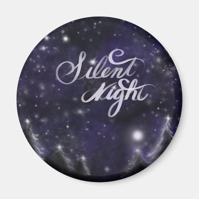 Aimant Nuit silencieuse - romantique Fête de neige (Devant)