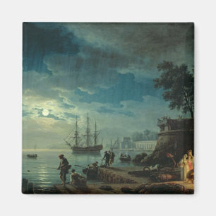 Aimant Nuit : Un port dans le clair de lune, 1748