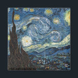 Aimant Nuit Van Gogh Starry<br><div class="desc">Vincent Van Gogh Starry Night masterpiece,  vintage artwork on modern day products from Zazilicious</div>