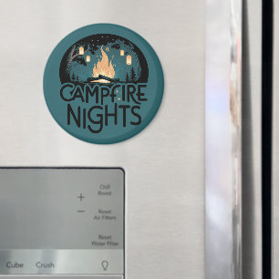 Aimant Nuits au coin du feu - Aventure en plein air rusti