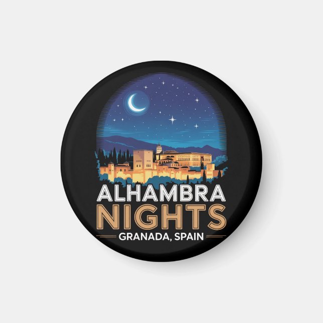 Aimant Nuits de l'Alhambra - Grenade Espagne Travel Art (Devant)