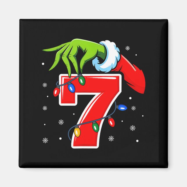 Aimant Number 7 Matching 67 Meme Christmas Elf Hand Boys  (Devant)