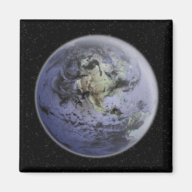 Aimant numériquement image améliorée de la Terre entière (Devant)