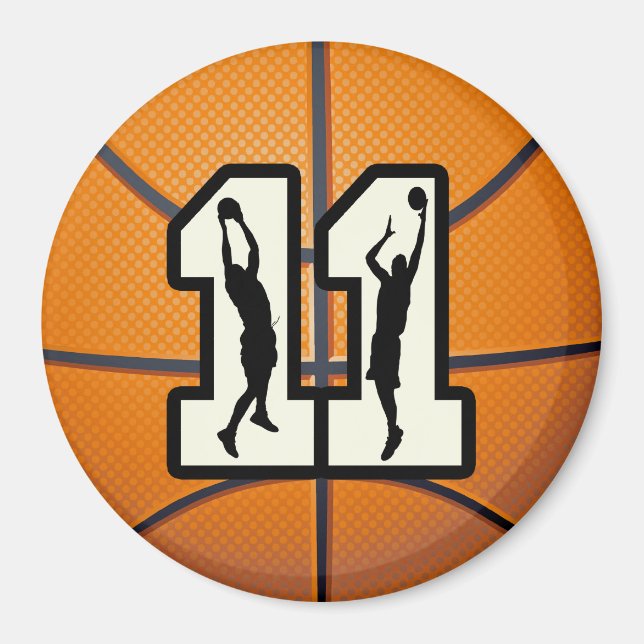 Aimant Numéro 11 Basketball et joueurs (Devant)