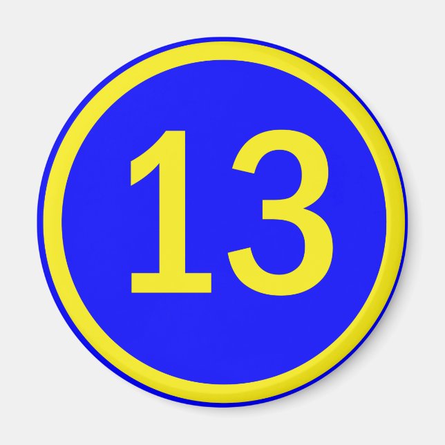 Aimant numéro 13 dans un cercle (Devant)