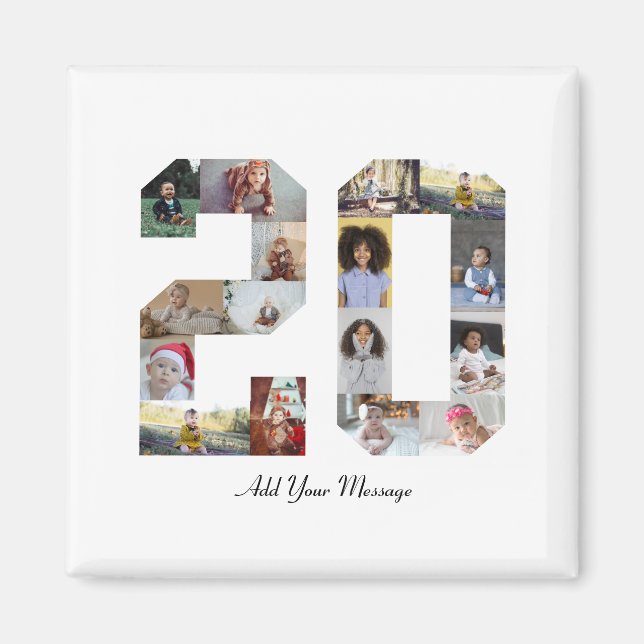 Aimant Numéro 20 Collage photo (Devant)