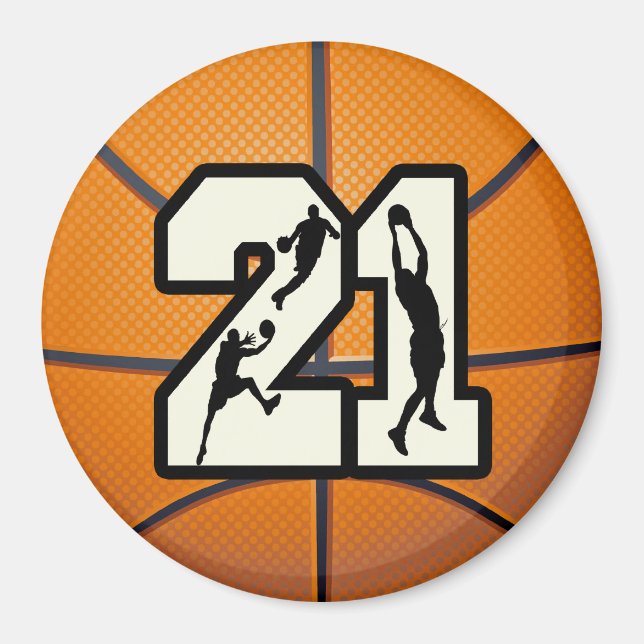 Aimant Numéro 21 Basketball (Devant)