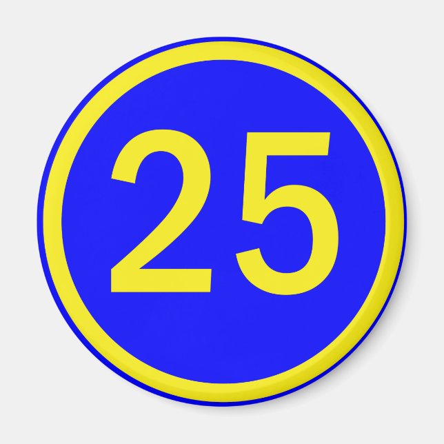 Aimant numéro 25 dans un cercle (Devant)