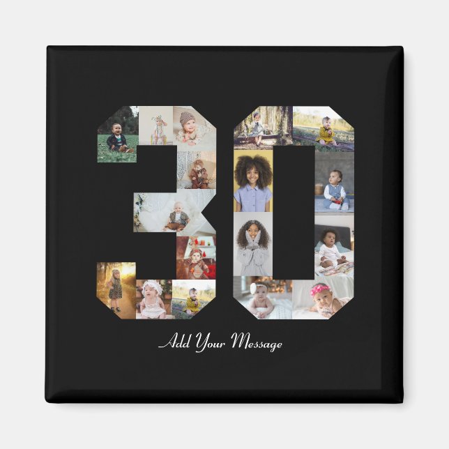 Aimant Numéro 30 Collage photo (Devant)