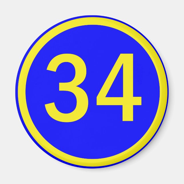 Aimant numéro 34 dans un cercle (Devant)