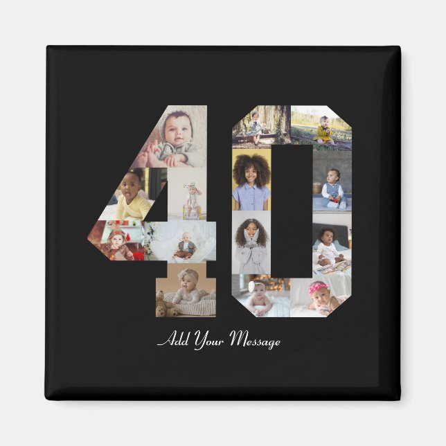 Aimant Numéro 40 - Collage photo (Devant)