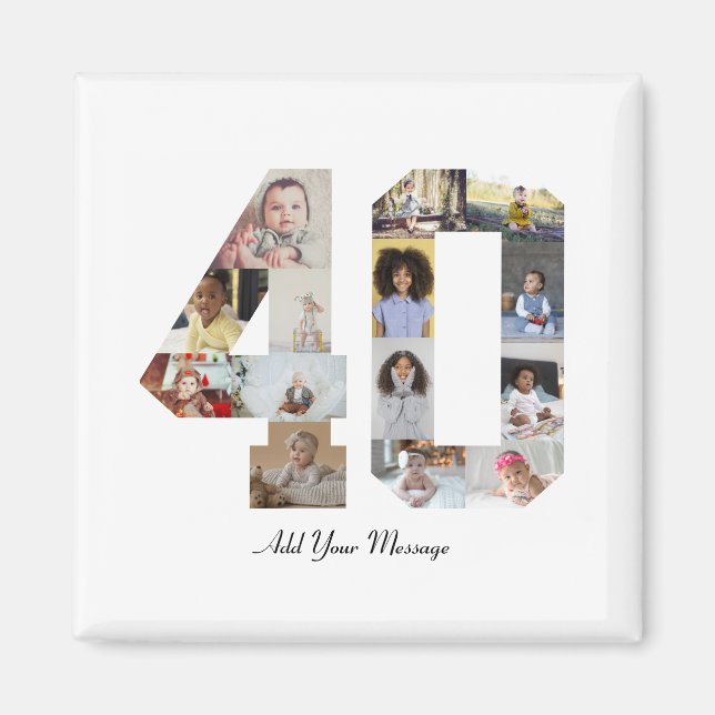 Aimant Numéro 40 - Collage photo (Devant)