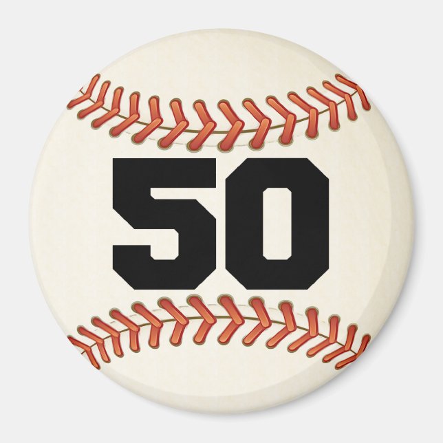 Aimant Numéro 50 Baseball (Devant)