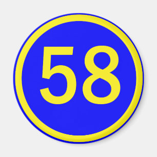 Aimant numéro, 58, dans un cercle