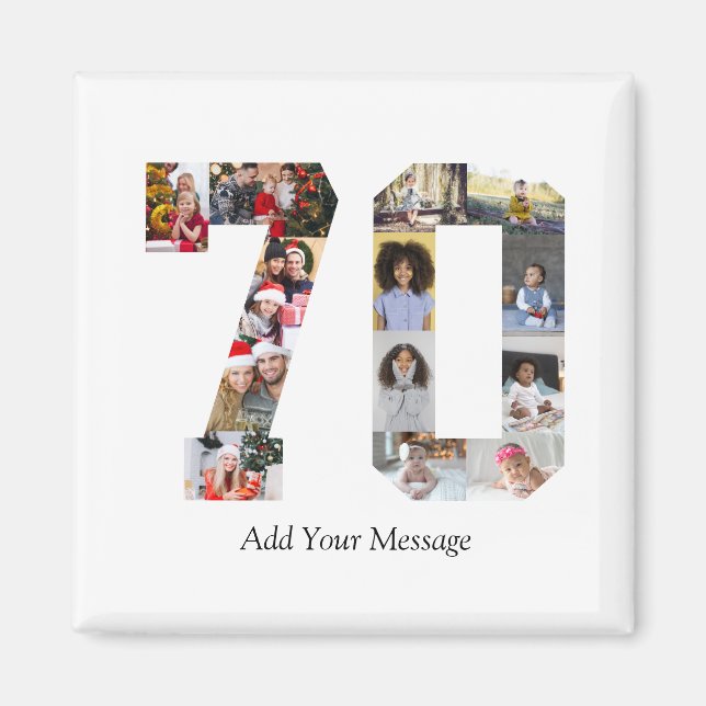Aimant Numéro 70 - Collage photo (Devant)