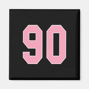 Aimant Numéro 90 Pied rose Bysketbyll Cancer du sein A