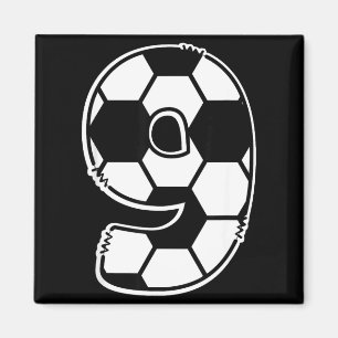 Aimant Numéro 9 de football Enfants Anniversaire Soccer M