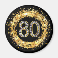 Numéro de diamant 80 Parties scintillant Bling Con