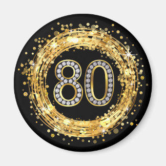 Aimant Numéro de diamant 80 Parties scintillant Bling Con