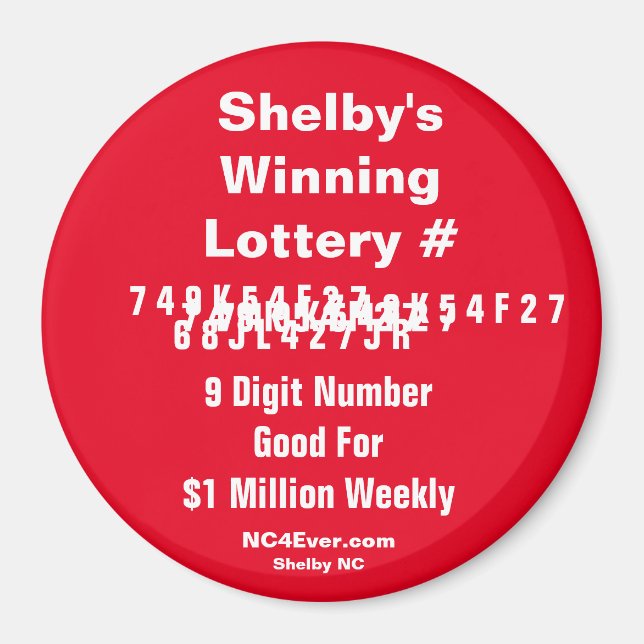 Aimant numéro de loterie gagnant de Shelby (Devant)