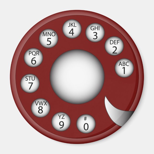 Aimant Numéro de téléphone du Rotary (rouge) (Devant)