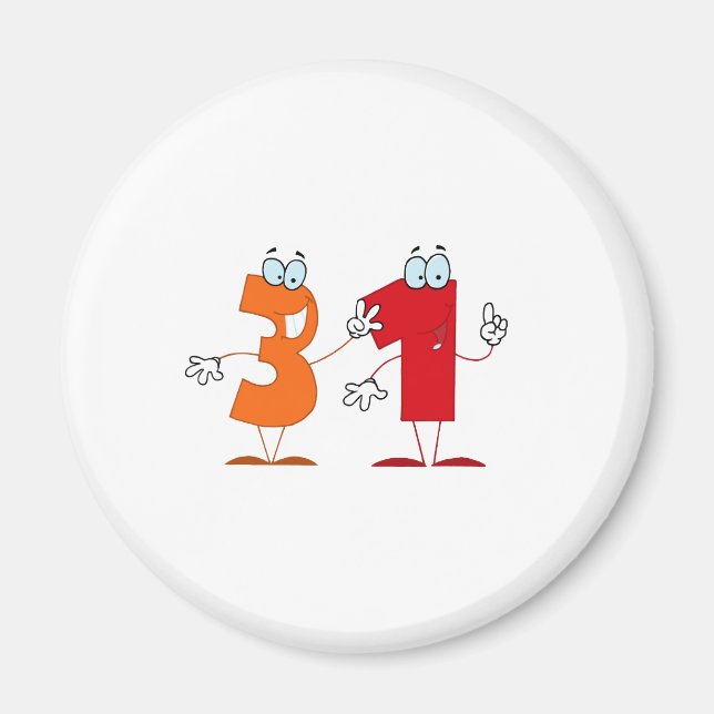 Aimant Numéro heureux 31 (Devant)