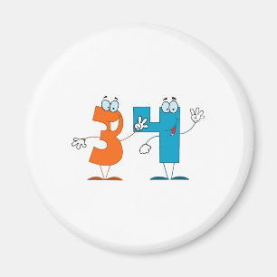 Aimant Numéro heureux 34