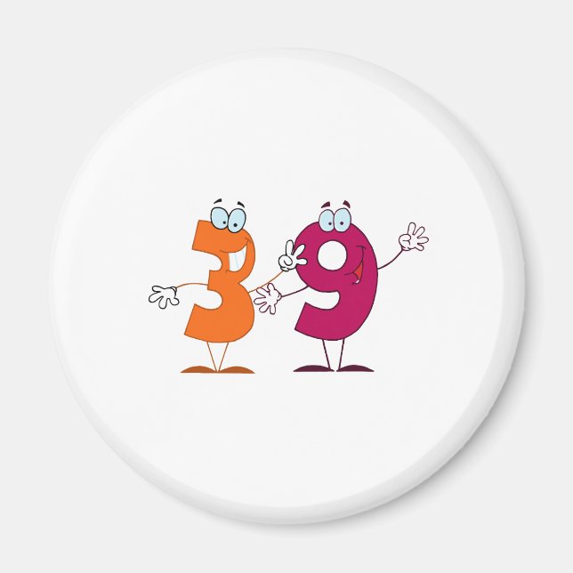 Aimant Numéro heureux 39 (Devant)