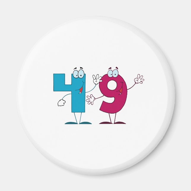 Aimant Numéro heureux 49 (Devant)