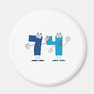 Aimant Numéro heureux 74