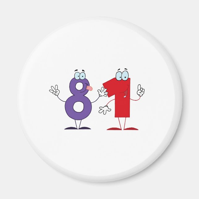 Aimant Numéro heureux 81 (Devant)