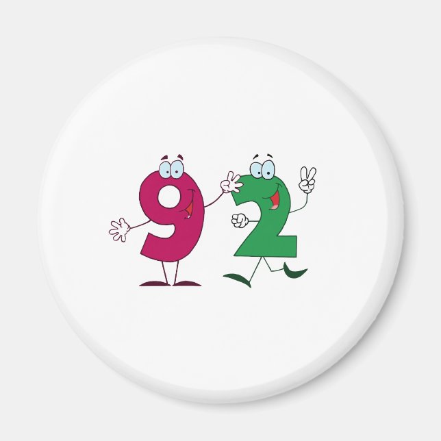 Aimant Numéro heureux 92 (Devant)
